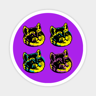 Pop Art the Four Heavy Breathing Cats Magnet